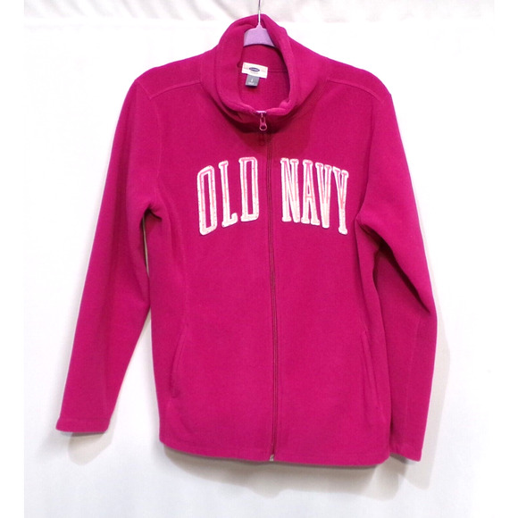 Old Navy Womans Fleece Full Zip Pink Sweater Size Large - Picture 1 of 4